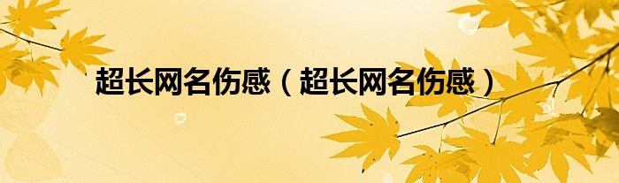 超长网名伤感（超长网名伤感）
