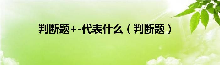 判断题+-代表什么（判断题）