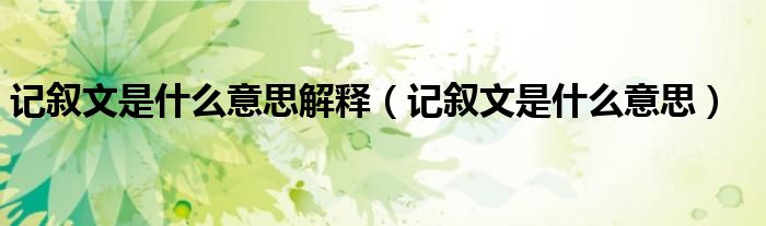 记叙文是什么意思解释（记叙文是什么意思）